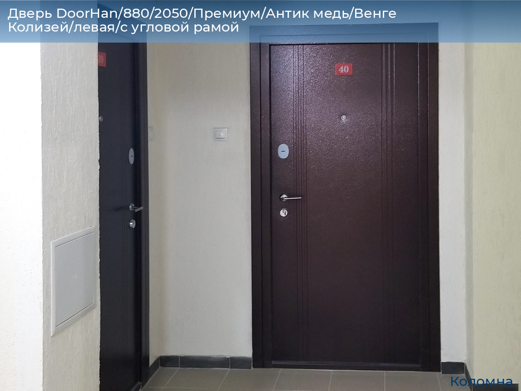 Дверь DoorHan/880/2050/Премиум/Антик медь/Венге Колизей/левая/с угловой рамой, kolomna.doorhan.ru