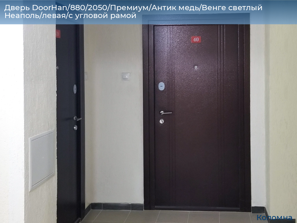 Дверь DoorHan/880/2050/Премиум/Антик медь/Венге светлый Неаполь/левая/с угловой рамой, kolomna.doorhan.ru