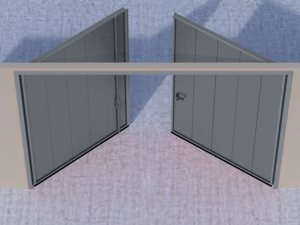 Открывание створок наружу помещения – левая створка пассивная, правая активная.